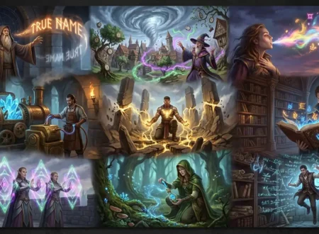 Nine fantasy worlds showing unconventional approaches to fantasy magic systems