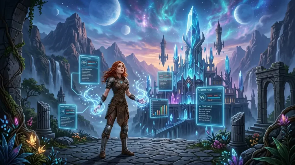 Female protagonist discovering a magical system in another world