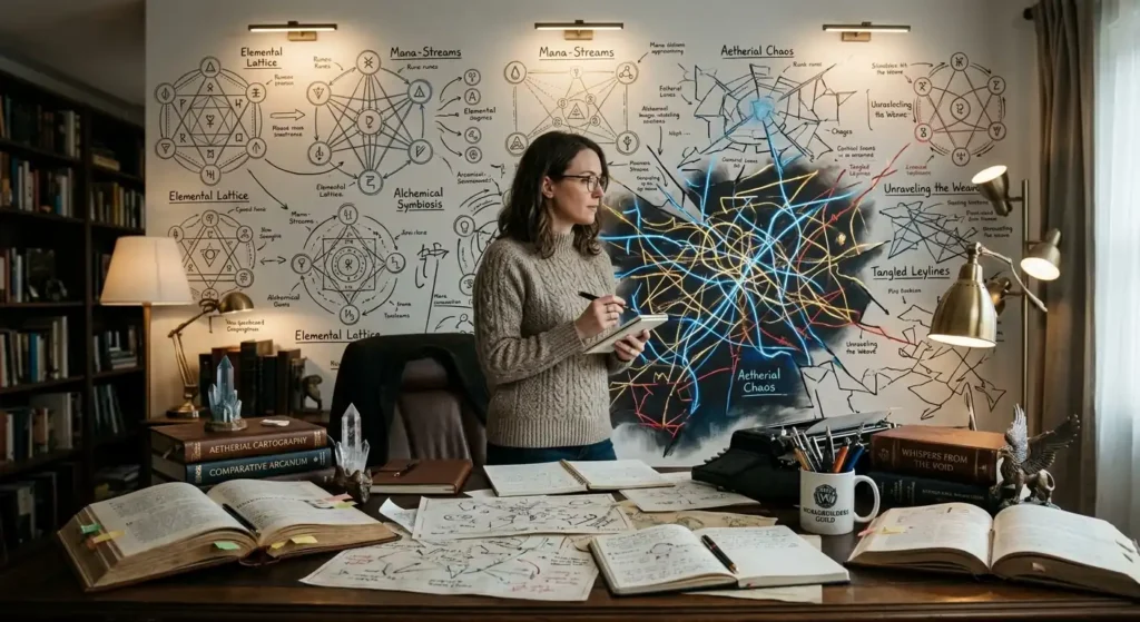 Writer comparing different fantasy magic systems and their rules