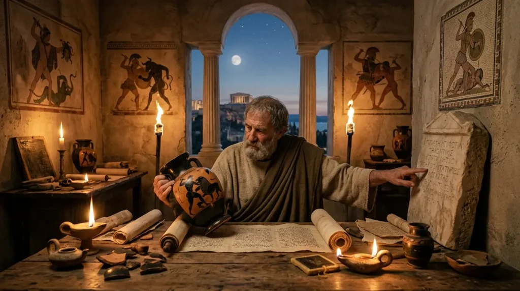 Scholars debating different ways to rank Greek heroes