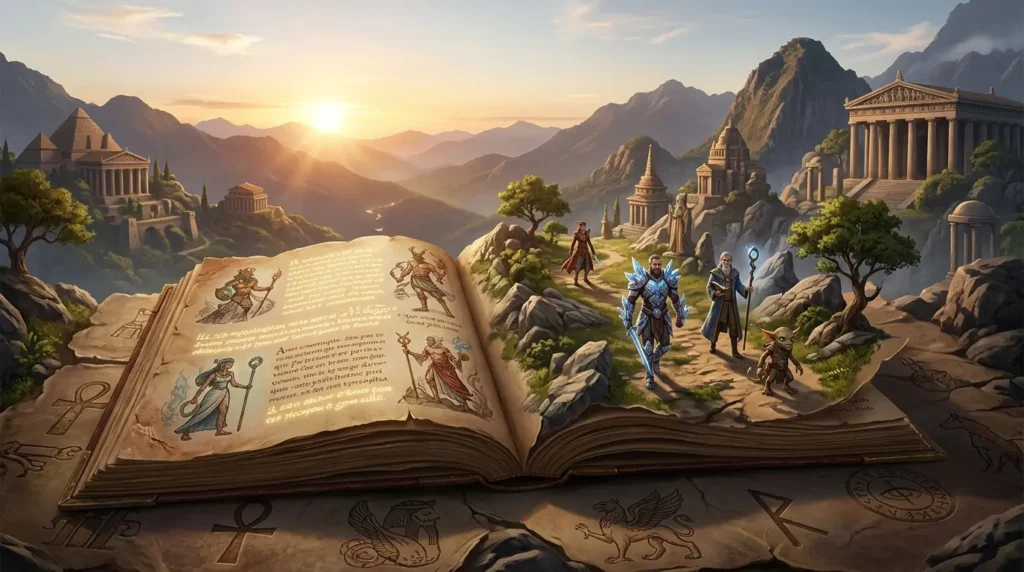 Ancient mythology transforming into a new fantasy world