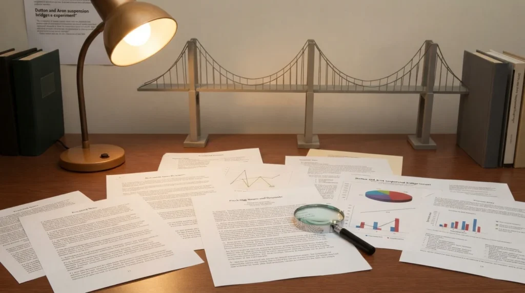 Research papers examining the Dutton and Aron attraction study