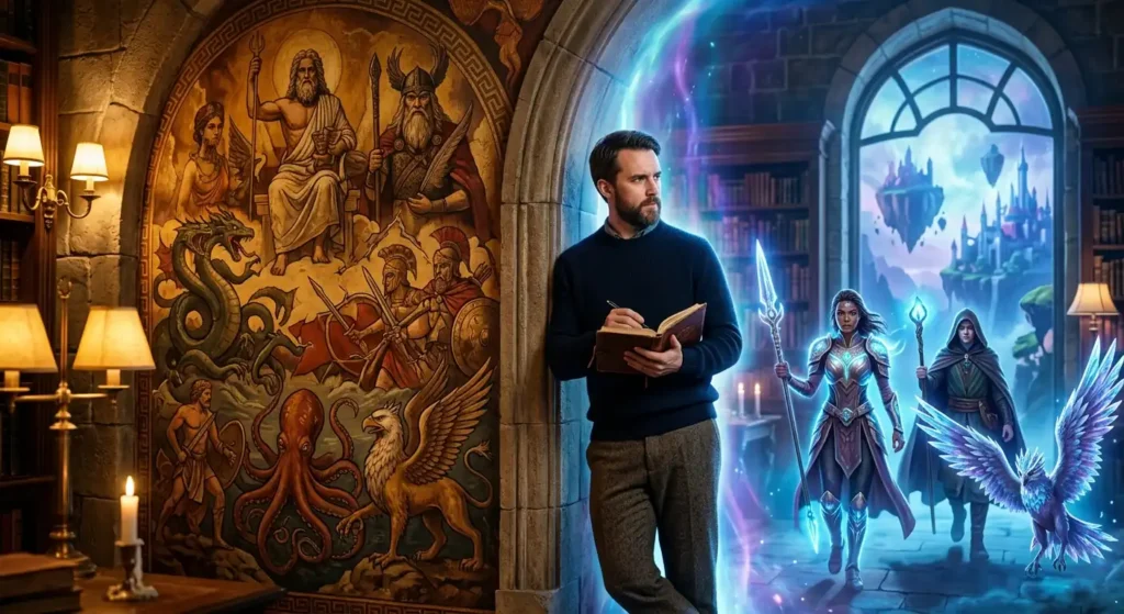 Writer transforming mythology into an original fantasy world