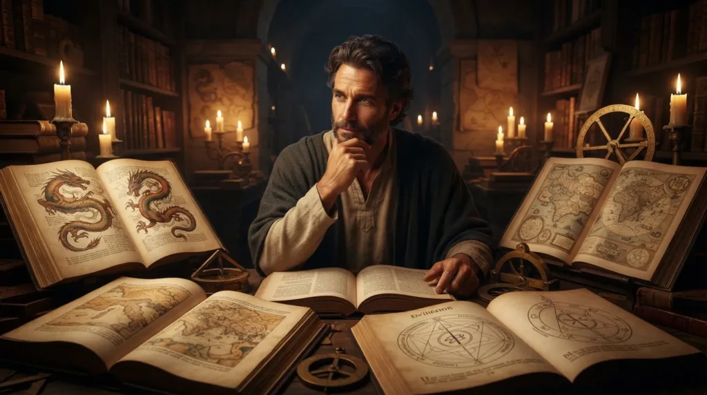 Scholar comparing different ancient dragon traditions