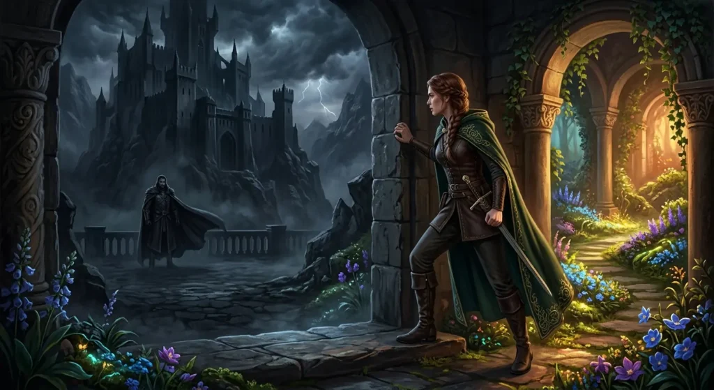 Heroine stands between romantic attraction and a dangerous fantasy world