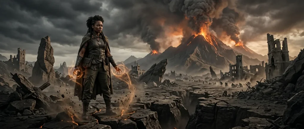 A woman with earth-shaping power faces an ash-covered world