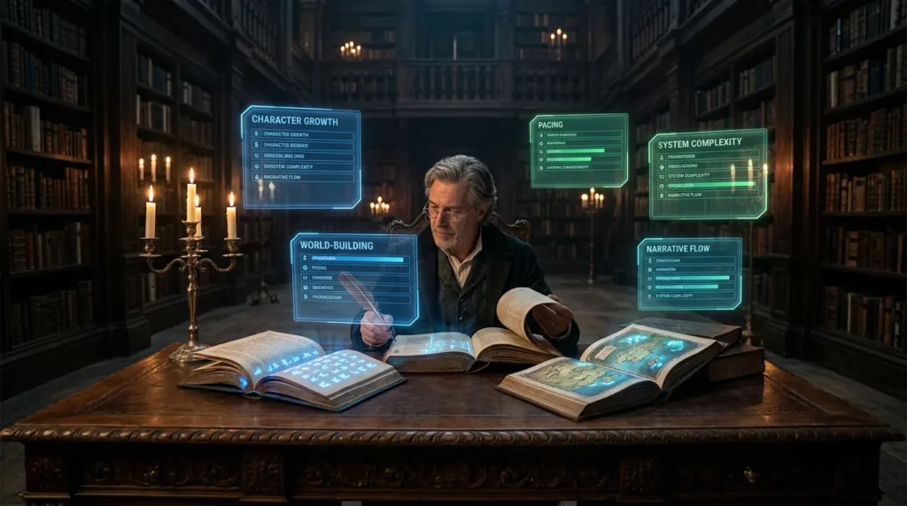 A scholar compares LitRPG books using floating progression criteria