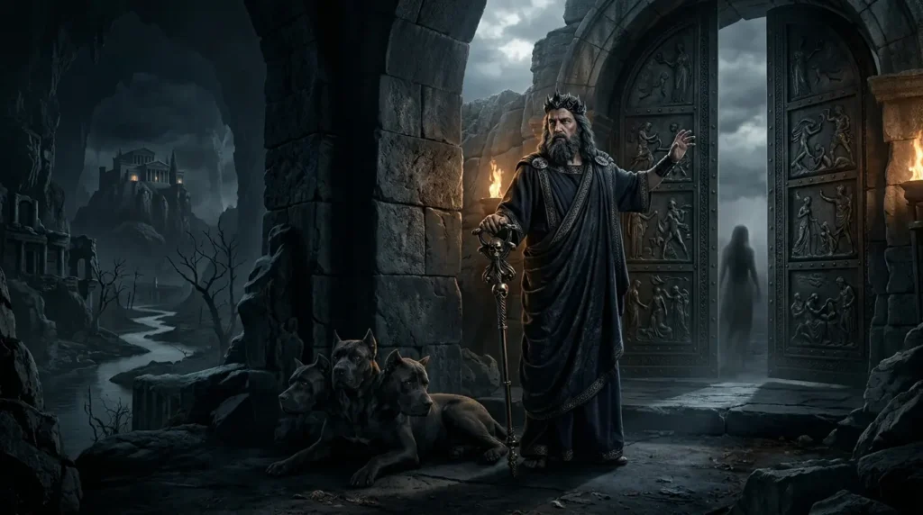 Hades guards the boundary between life and the realm of the dead