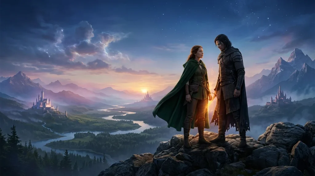 Woman confronts a dangerous fantasy hero while seeing his vulnerability