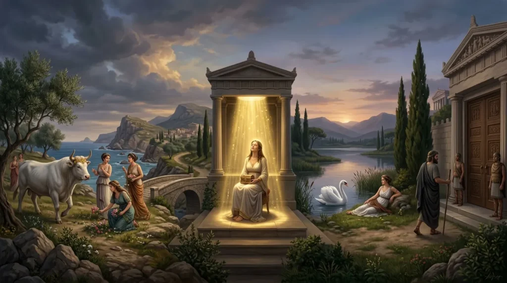 Zeus appears in different disguises across Greek myths