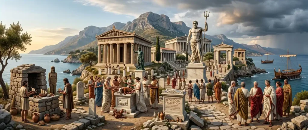 Generations of worshippers honor Poseidon at a coastal sanctuary